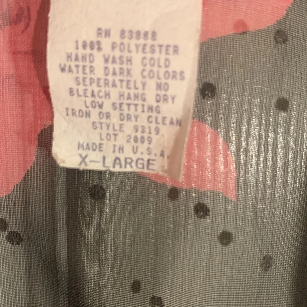 Vintage Black and Pink Floral Connie Choi Sheer Blouse - Picture 9 of 16